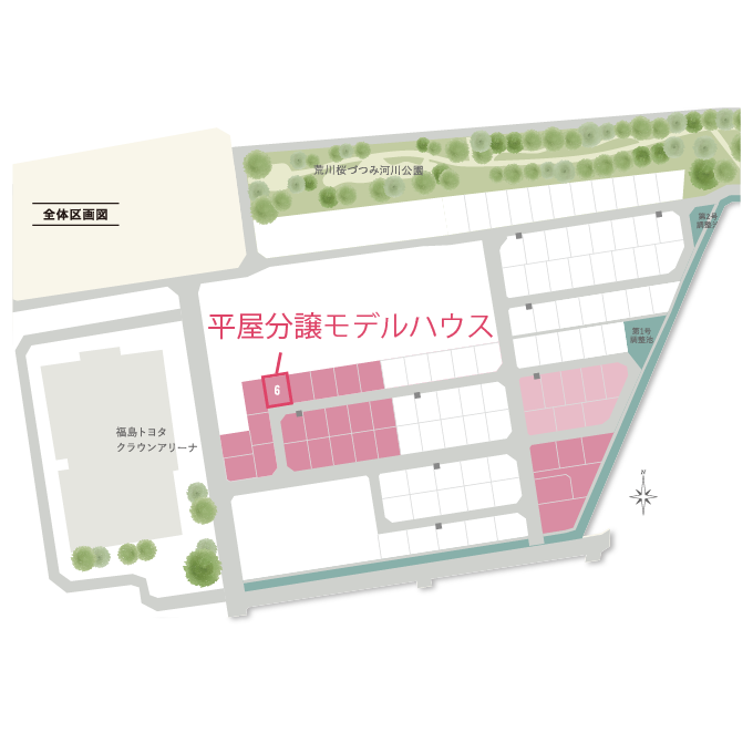 桜づつみサウススクエア分譲地内