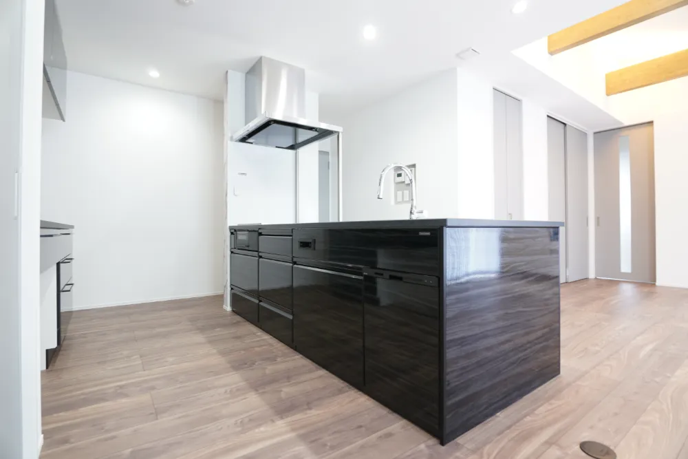 漆黒の美しさが際立つキッチン