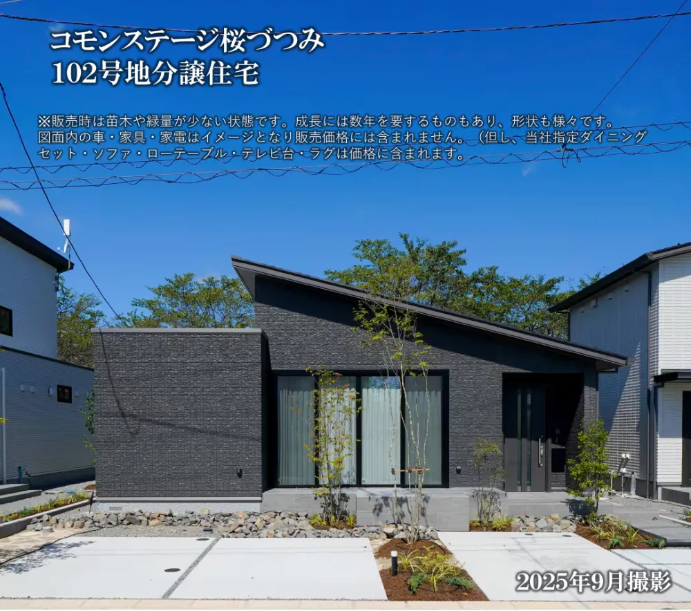 南側道路より北を向いた外観写真です。